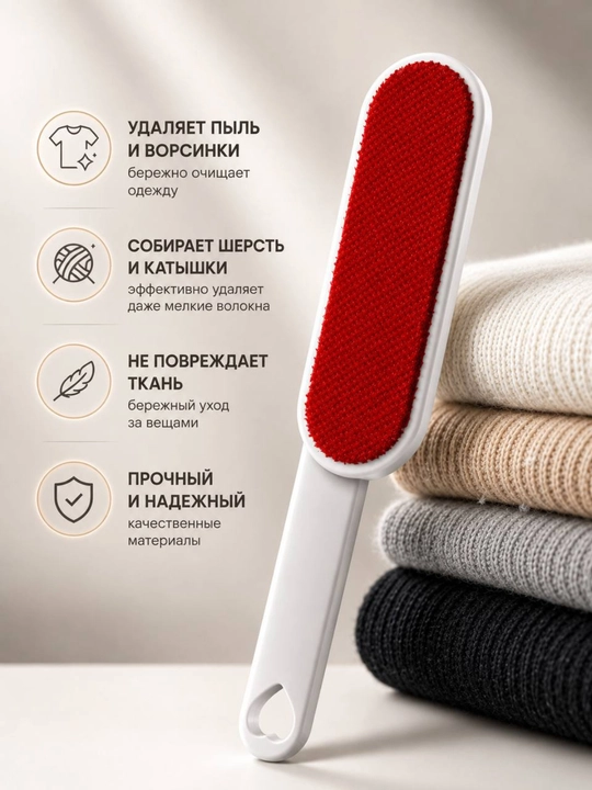 Щетка для чистки одежды от шерсти, пыли и ворса многоразовая Lint Brush