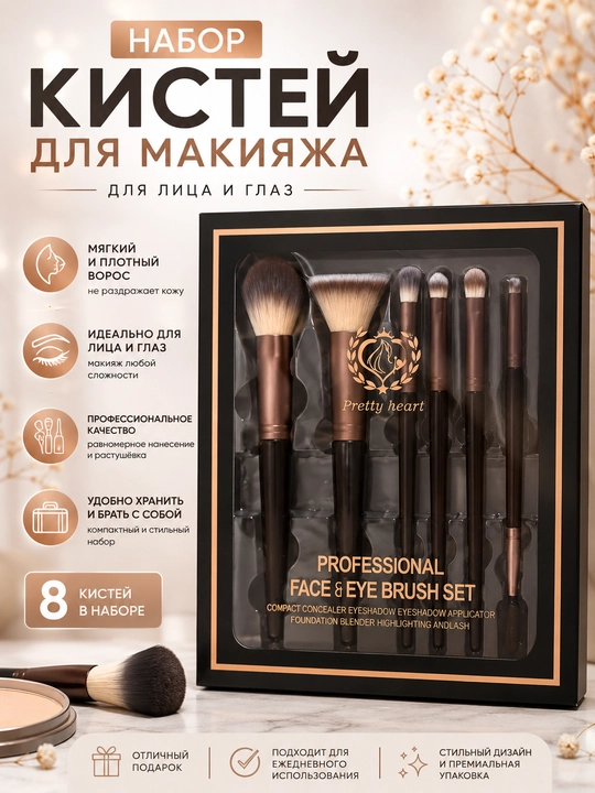 Набор кистей для макияжа, кисточки для лица, кисточка для бровей и румян