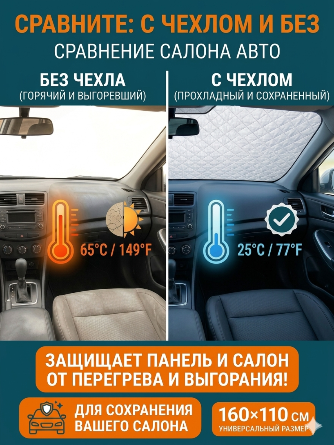 Avtomobil old oynasi uchun quyoshdan himoya qoplamasi
