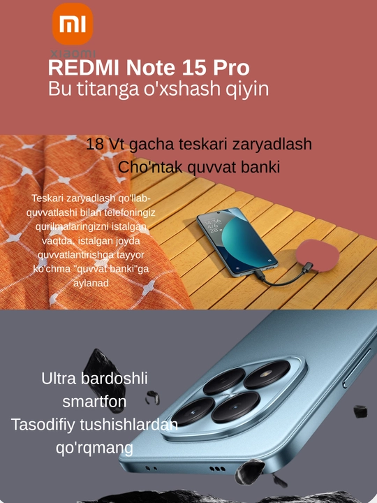 Смартфон Xiaomi Redmi Note 15 Pro 8/256,12/256 ГБ, проверено UzImei