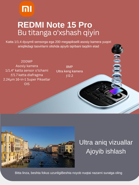 Смартфон Xiaomi Redmi Note 15 Pro 8/256,12/256 ГБ, проверено UzImei