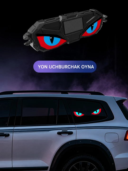 Светодиодный фонарь Devil Eyes для автомобиля, солнечная зарядка, Type-C, 5 режимов