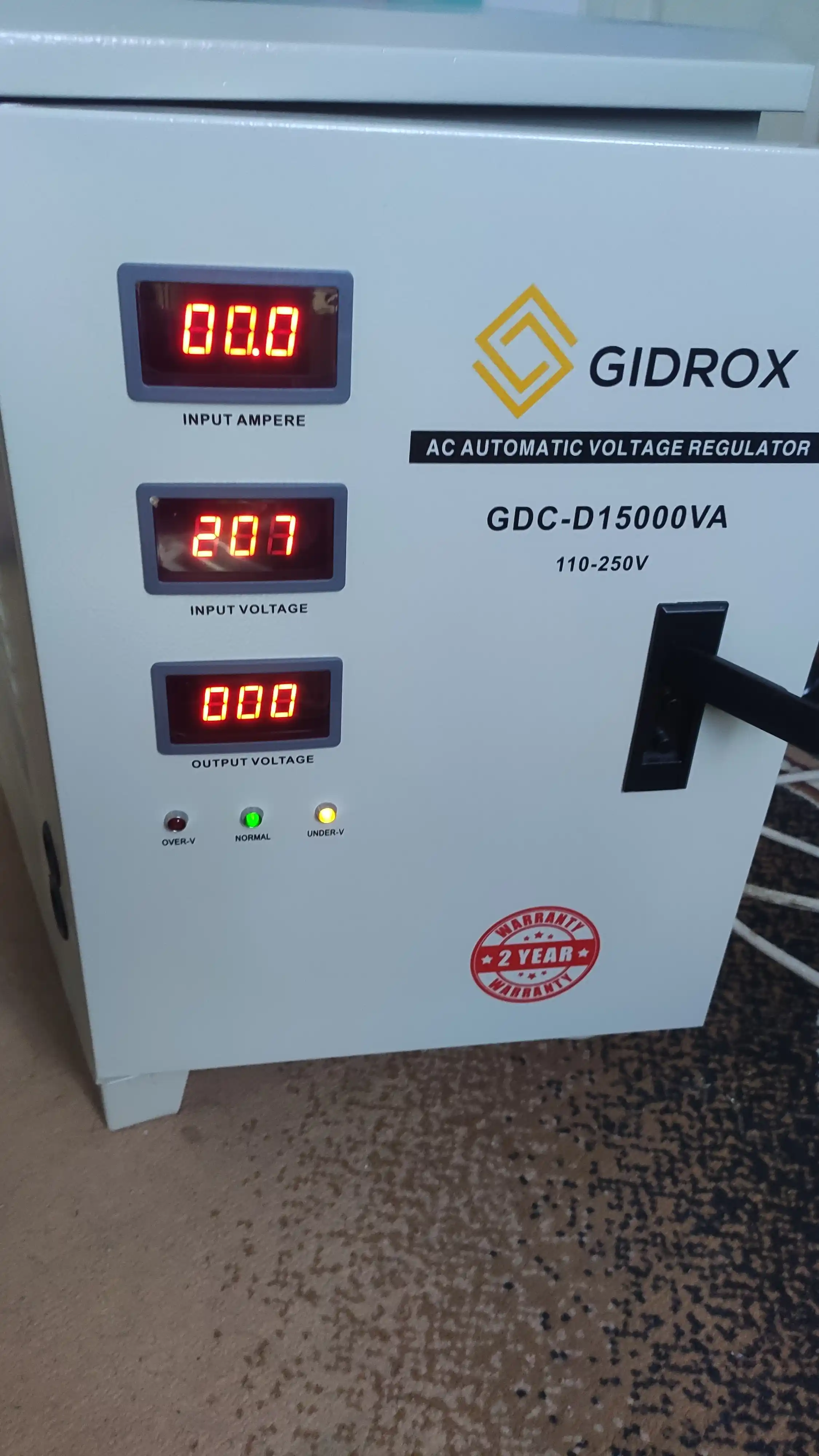 Kuchlanish stabilizatori GIDROX 5-KVA, 10-KVA, 15-KVA, 30-KVA, later