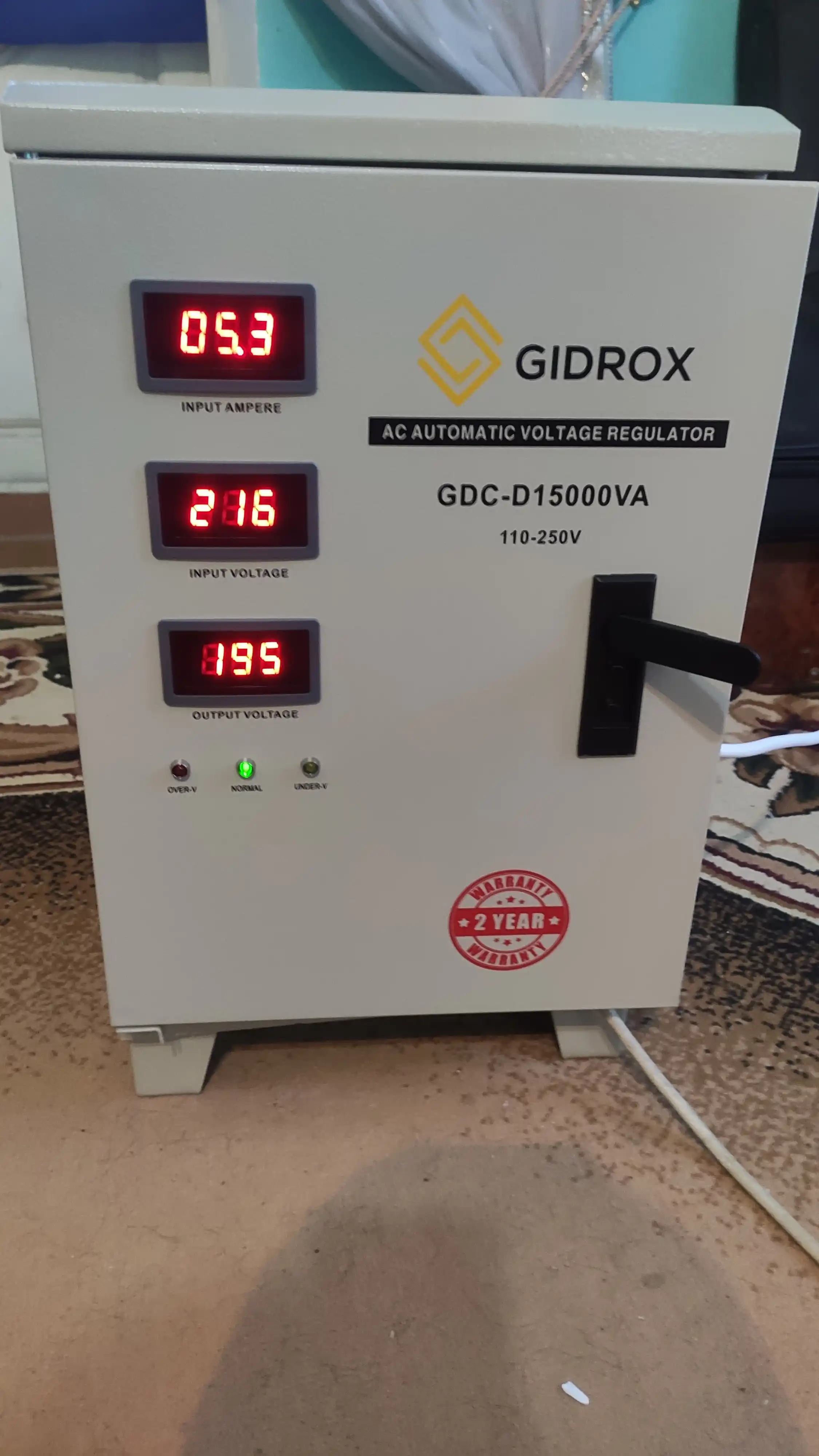 Kuchlanish stabilizatori GIDROX 5-KVA, 10-KVA, 15-KVA, 30-KVA, later
