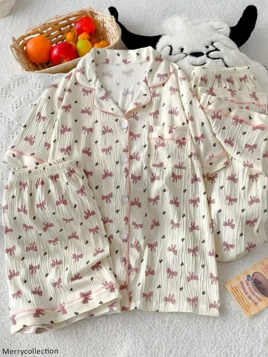 Pijama ayollar uchun 3 tasi 1 da, shim va shortikli komplekt troykalar, ayollar pijamasi
