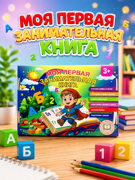 Многоразовая обучающая тетрадь для детей 3+ My First Workbook - 