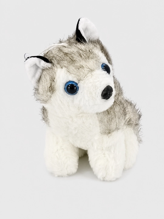 Zak Toys plyush haski, moviy ko‘zli, kulrang-oq