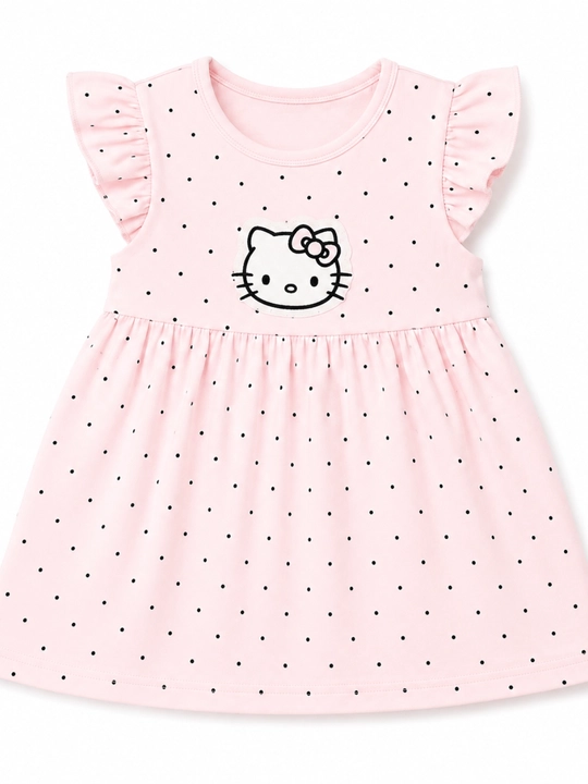 Летнее платье для девочек, Hello Kitty, хлопок, на возраст 1–5 лет, летняя одежда