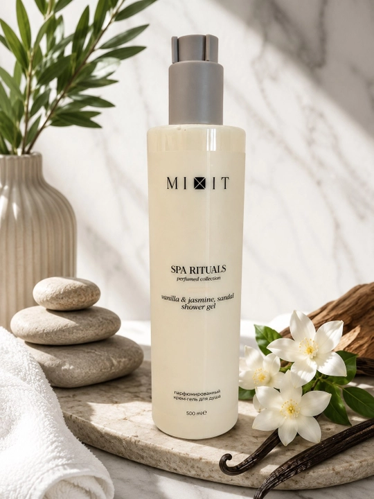 MIXIT SPA Rituals xushbo‘y dush geli Vanilla & Jasmine & Sandal - dush uchun krem-gel, 500 ml - 