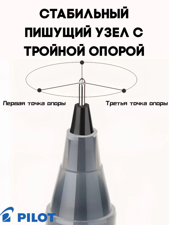 Гелевая ручка PILOT P-500 0,5 мм игольчатый наконечник, быстрые чернила, 2500 м