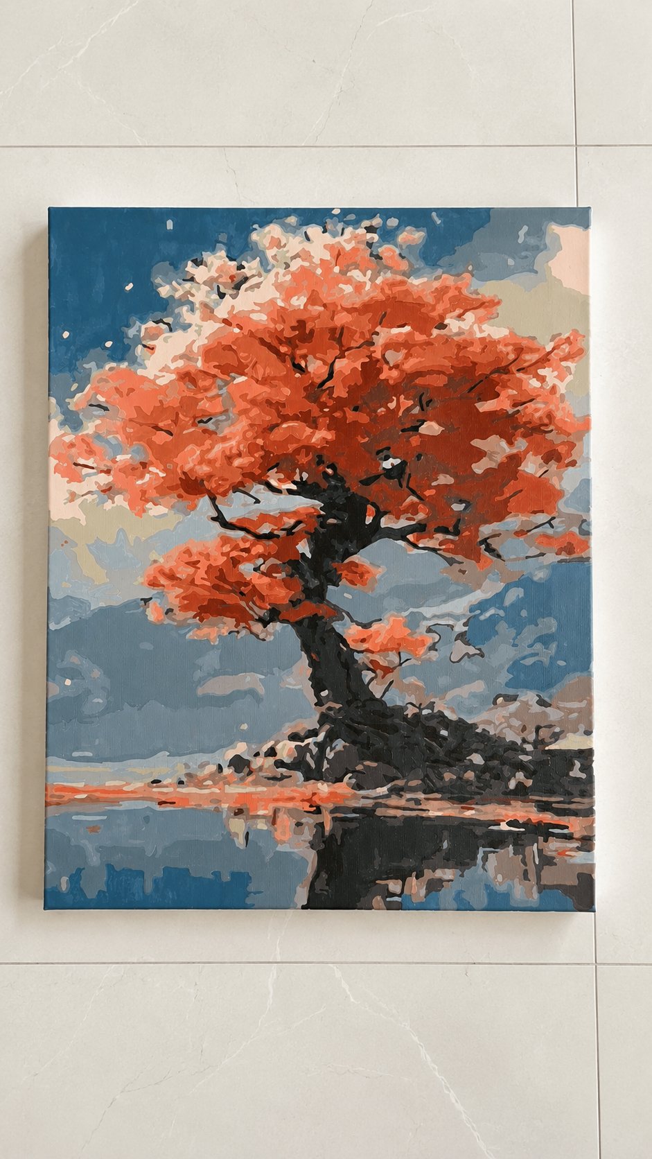 Raqamlar bo'yicha rasm Skystore Tabiat, asosli ramkaga tortilgan, 30x40 sm