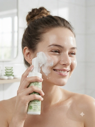 Очищающий мусс для умывания с щеточкой Aloe Vera, 150 мл