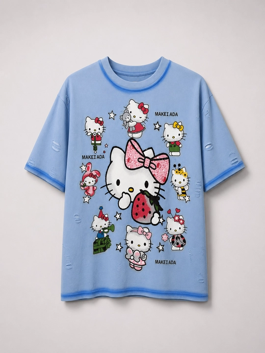 Ayollar va qizlar uchun oversize futbolka HELLO KITTY - 
