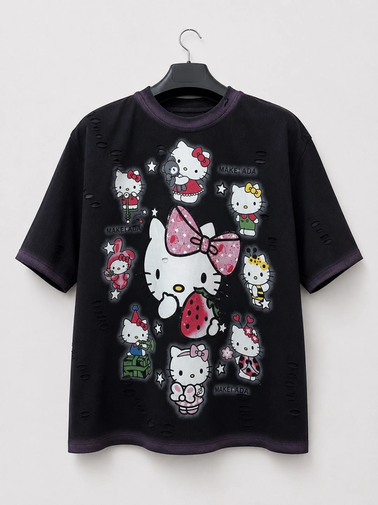 Ayollar va qizlar uchun oversize futbolka HELLO KITTY - 