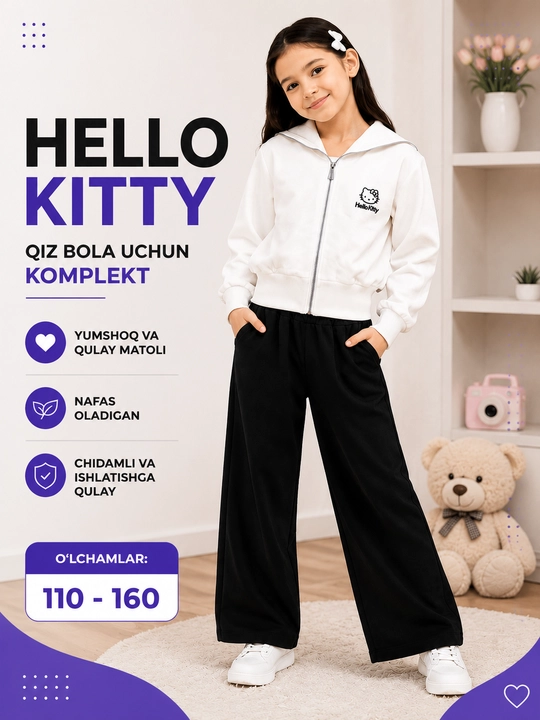 Детский спортивный комплект Hello Kitty для девочек - 