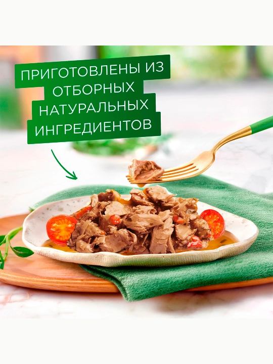 Gurme Натуральные рецепты влажный корм для кошек, тушеная говядина с томатами 75 гр 5 шт