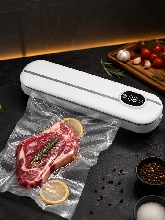 Вакууматор для продуктов с дисплеем, запайщик пакетов, компактный, вакуумный упаковщик