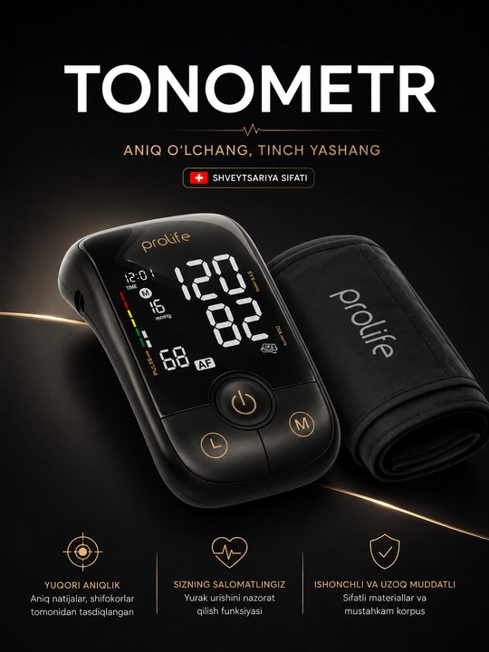 Prolife PA5 Comfort avtomatik tonometri, adapter bilan