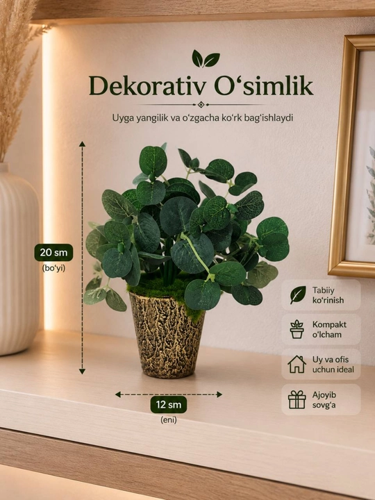 Tuvakdagi sun’iy manzarali o‘simliklar, uy va interyer uchun gullar