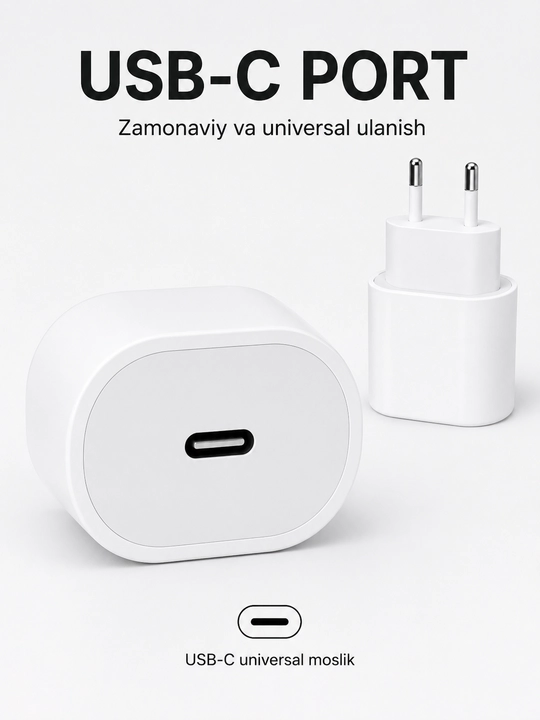 IPhone va boshqa qurilmalar uchun USB-C 20W quvvatlagich