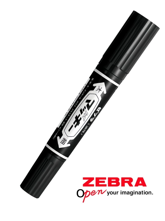 ZEBRA ikki tomonlama permanent marker, suvga chidamli va tez quriydigan siyoh bilan