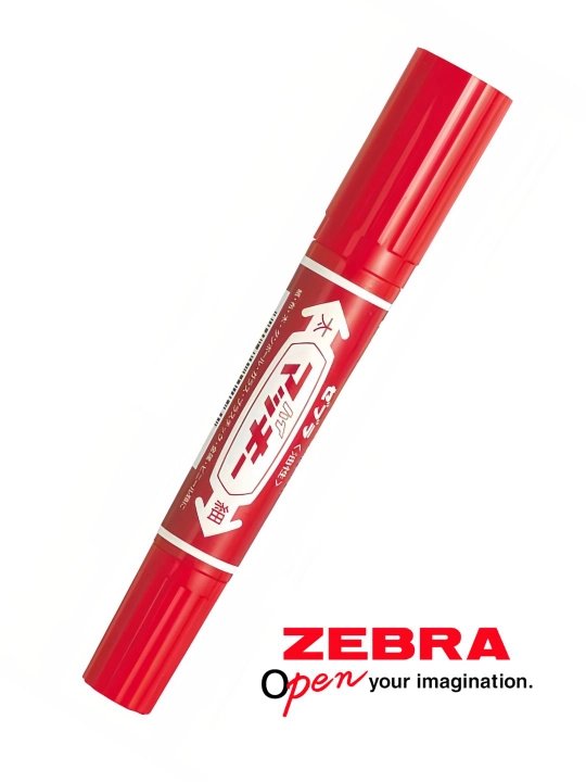 ZEBRA ikki tomonlama permanent marker, suvga chidamli va tez quriydigan siyoh bilan - 