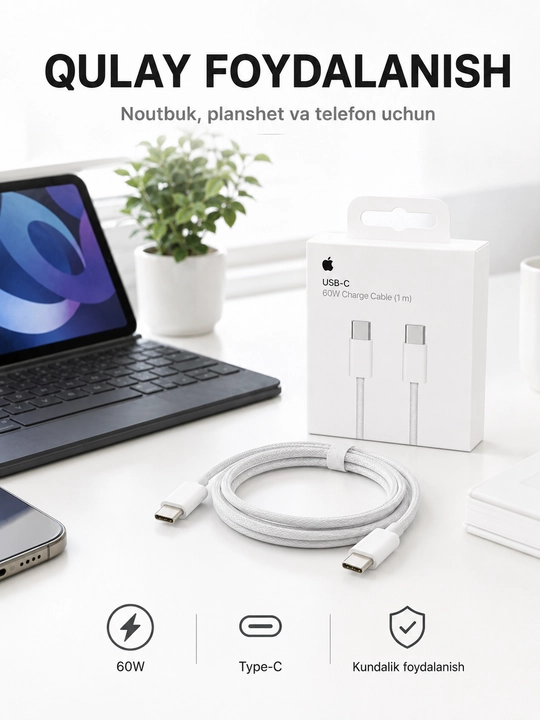 IPhone va USB-C qurilmalar uchun USB-C zaryadlash kabeli, 1 m