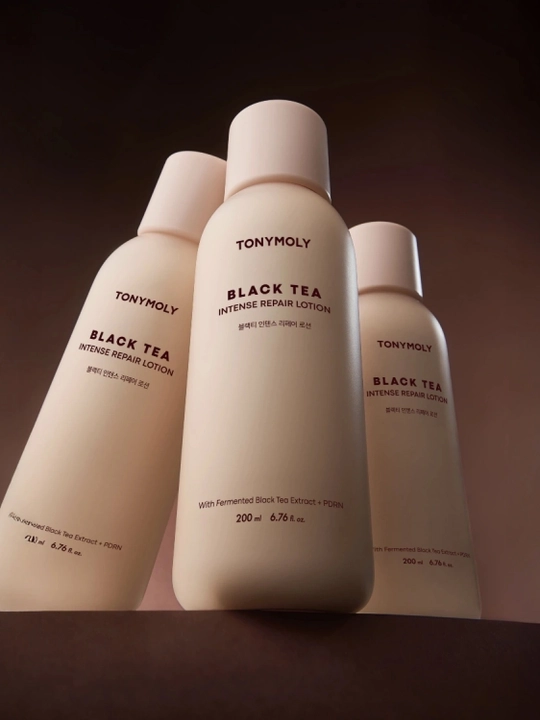 Lotion TONYMOLY Black Tea Repair, 200 ml, PDRN, yuz va tana uchun namlovchi