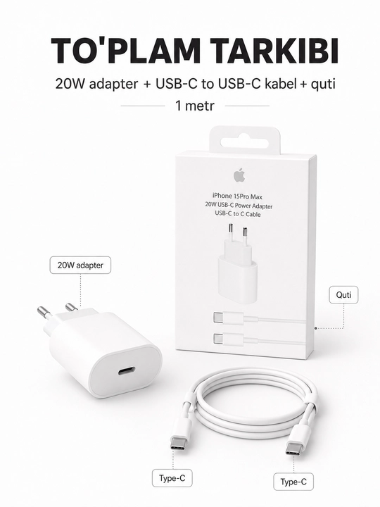 Зарядное устройство 20W USB-C для iPhone