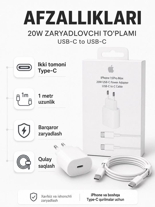 Зарядное устройство 20W USB-C для iPhone
