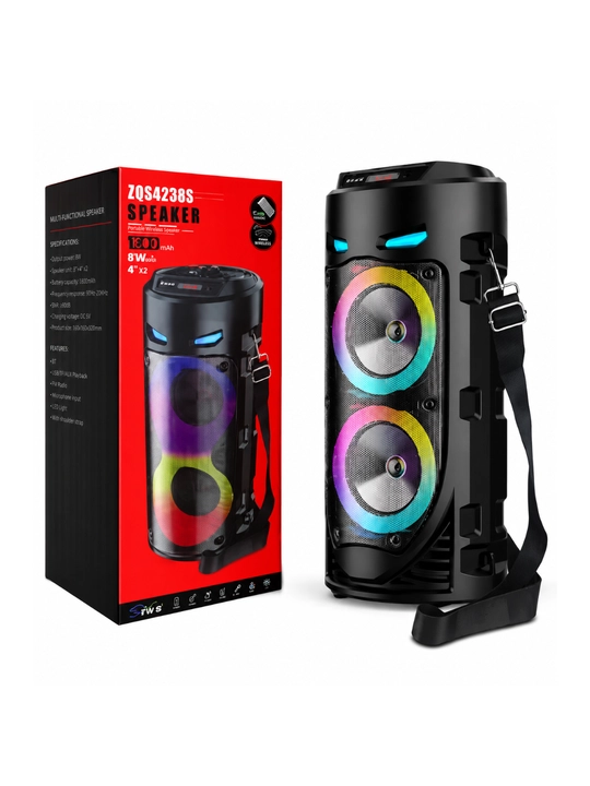 Большая беспроводная колонка Bluetooth, караоке, с RGB подсветкой, с микрофоном и пультом