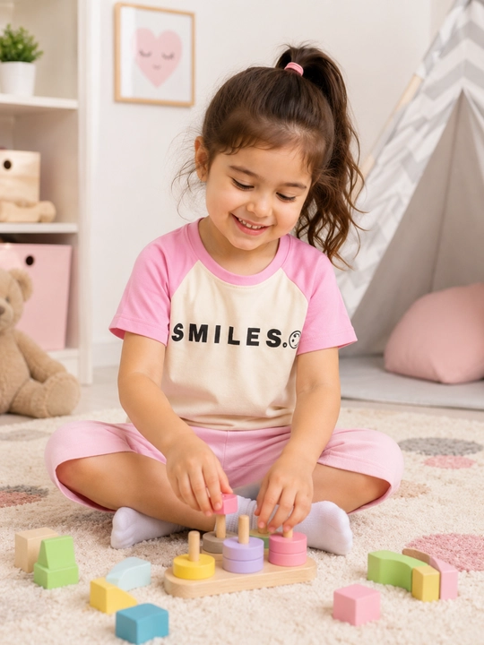 Комплект для девочек SMILES: футболка и шорты, 2 предмета