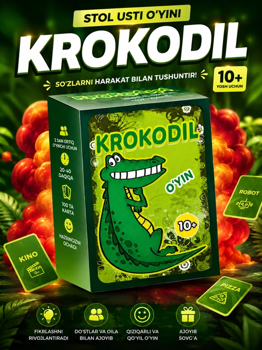 Настольная игра Крокодил, карточки для детей и взрослых