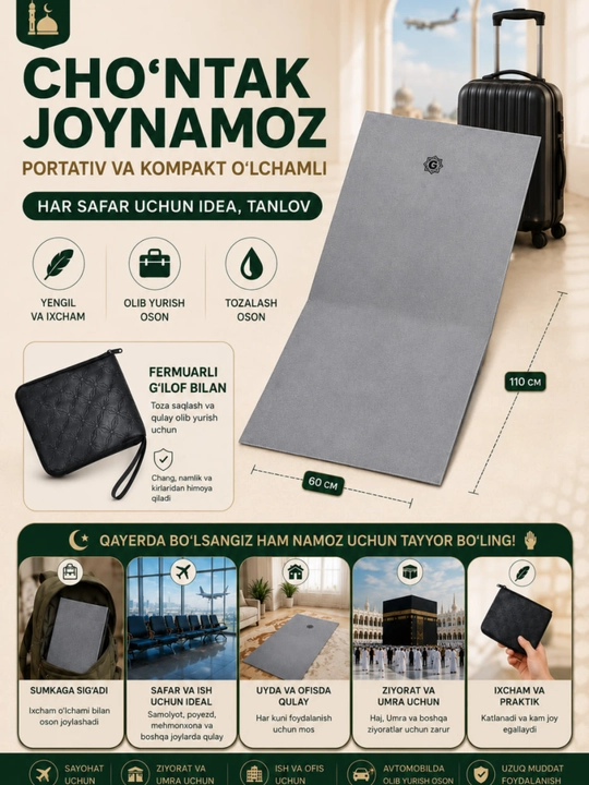 Safar joynamozi – ixcham, yengil va qulay