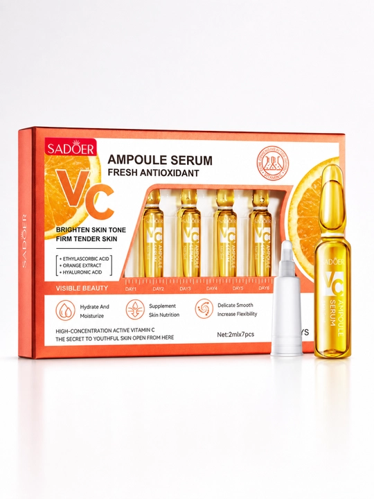 C vitamini, gialuron kislotasi va 24 karatli oltinli zardob-ampula