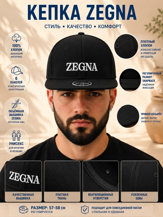 Спортивная кепка унисекс Snapback, с прямым козырьком, регулируемый размер 57–59 см