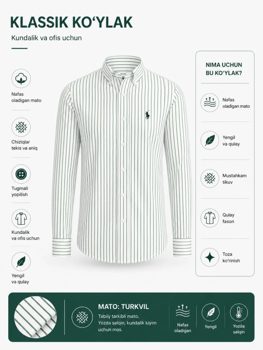 Lyon Classic Linen Casual M-XXL erkaklar ko‘ylagi, POLO, ko'ylak