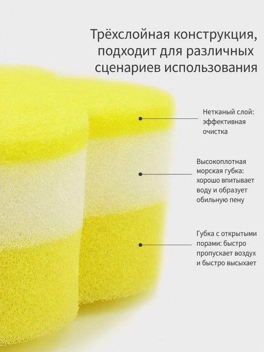 Корейская губка для мытья посуды в форме цветка, кухонная губка для уборки и мытья
