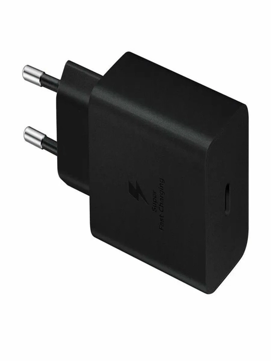 Зарядное устройство 45 Вт USB-C PD, быстрая зарядка для Samsung, чёрное