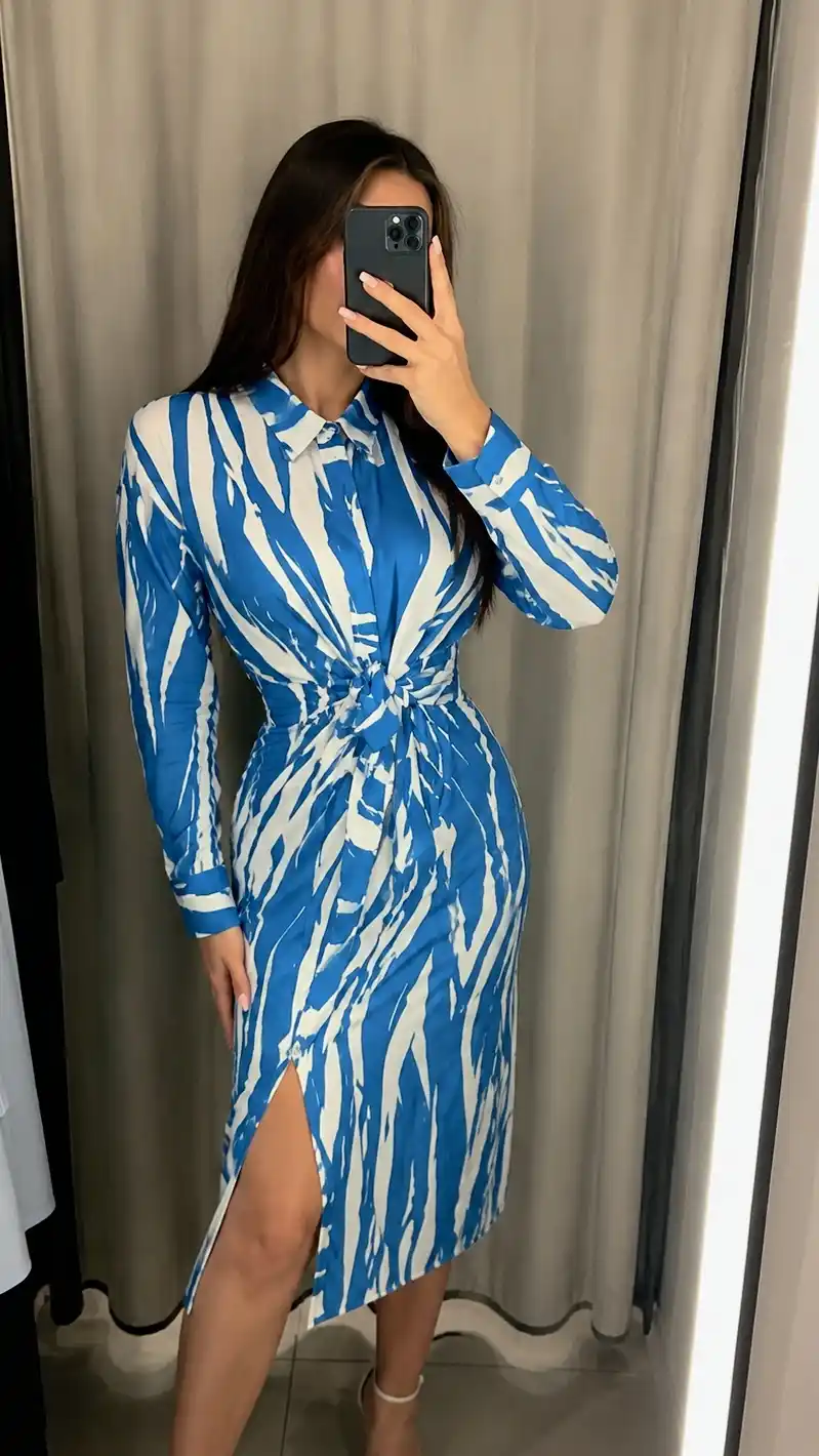 Vittoria Queen midi ko‘ylagi, ayollar uchun erkin viskoza ko‘ylak, S-2XL