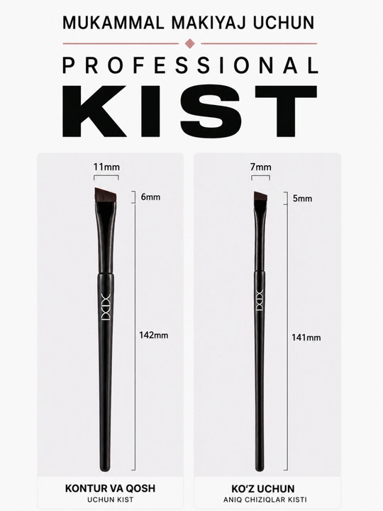 XIXI Professional Makiyaj Kistlari (2 dona) – qosh va ko‘z uchun