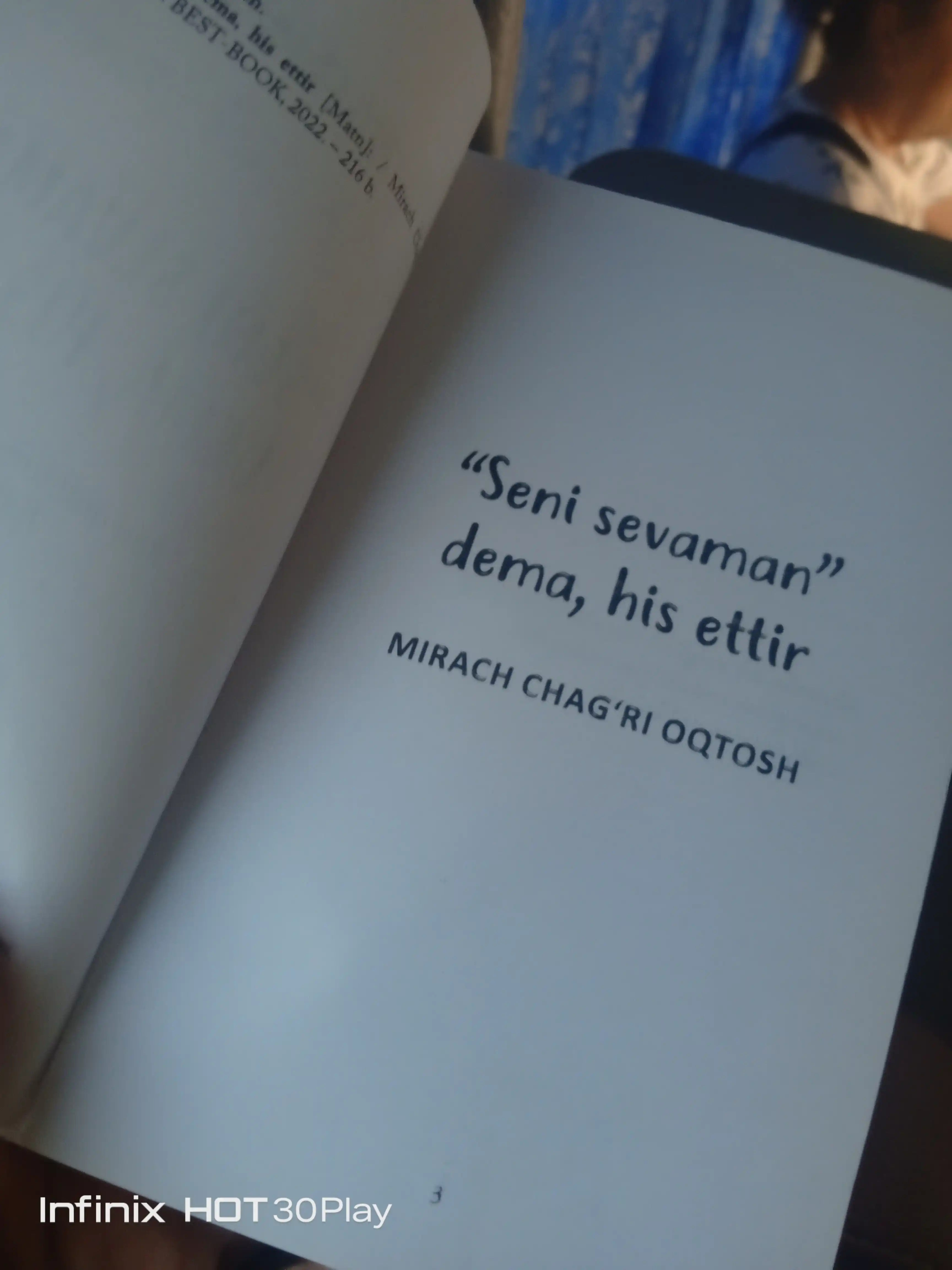 Сени севаман дема, хис эттир, Мирач Чагри Октош