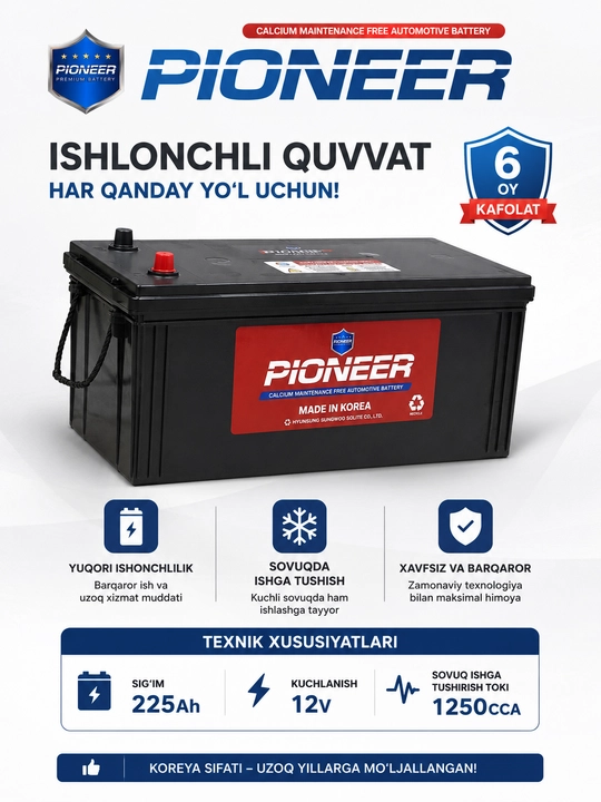 Pioner 225 Ah 12v - 