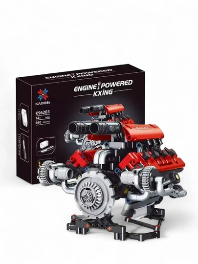 Конструктор двигателя V8 660 деталей с управлением через приложение