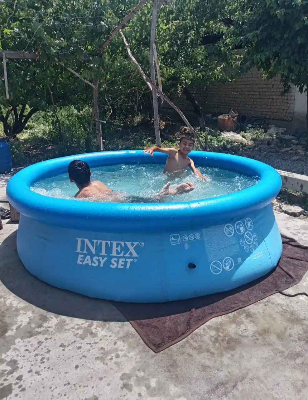 INTEX Easy Set dumaloq shishiriladigan basseyn  sovg‘a dala hovli oilaviy basseyn