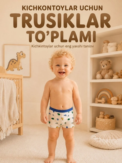 Bolalar trusiklari, to'plamda 4 dona, oʻg'il bolalar uchun