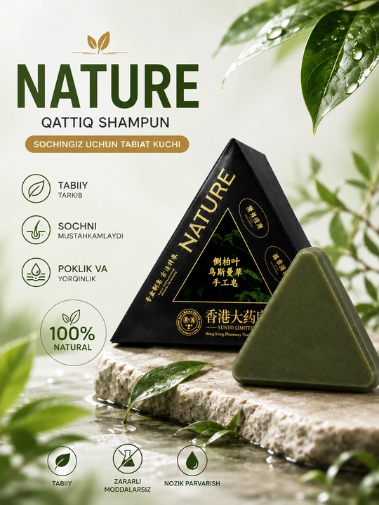 Твердый шампунь - мыло для волос - 