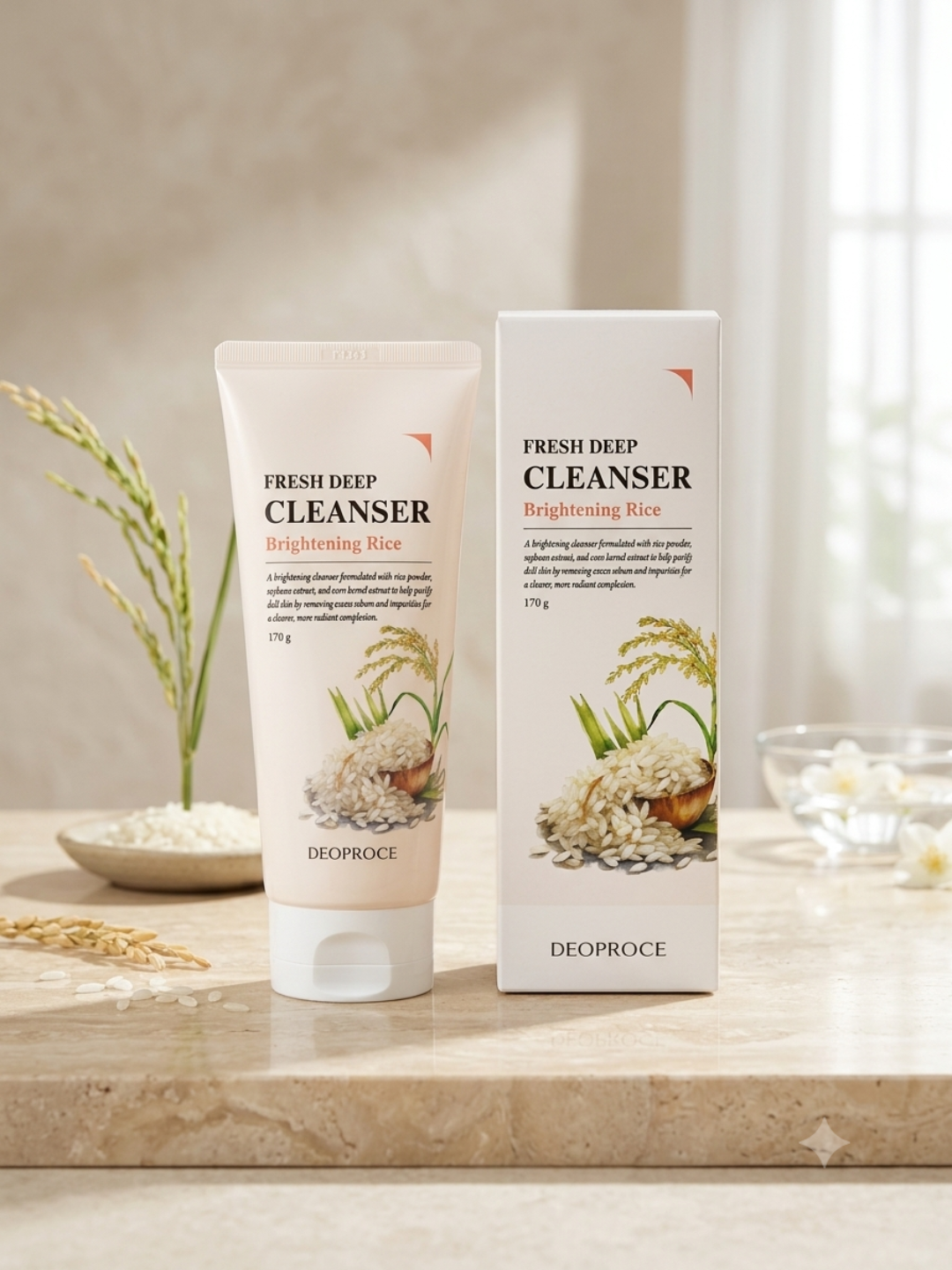 DEOPROCE Natural Perfect Solution Cleansing Foam Rice Пенка для умывания, 170 г