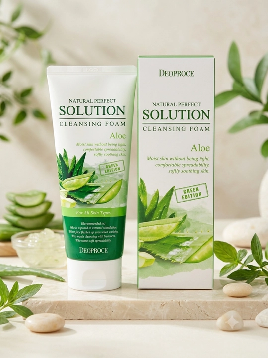 DEOPROCE Natural Perfect Solution Cleansing Foam Rice Пенка для умывания, 170 г - 