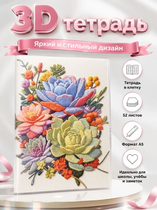 Тетрадь в клетку A5 – стильная школьная тетрадь, для учебы, школы и офиса - 